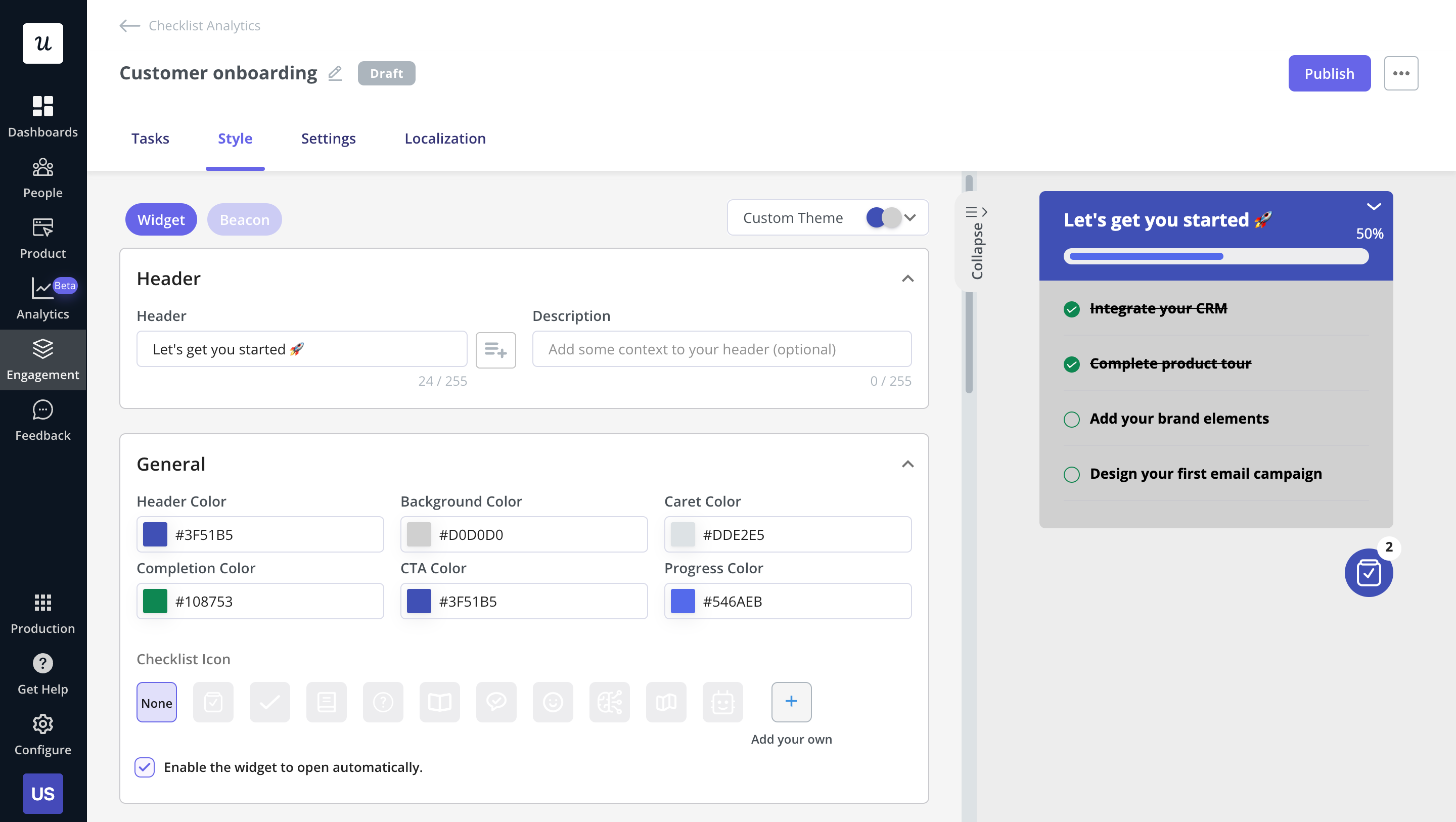 Checklist created in Userpilot.