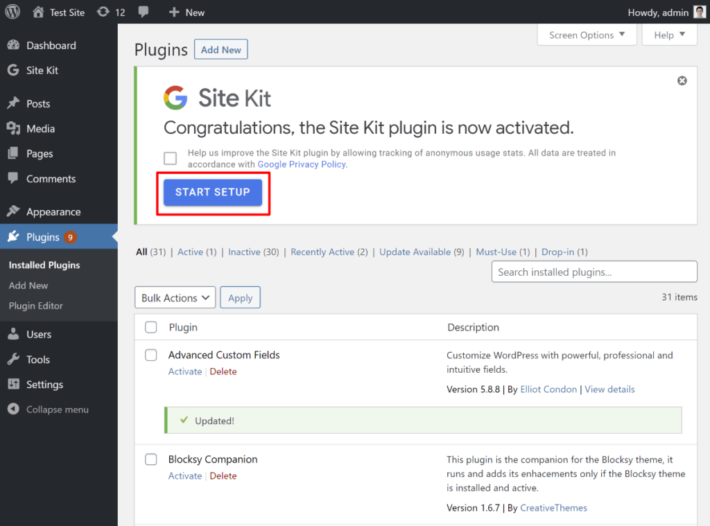 Google Optimize Interface - Google Optimize container id
