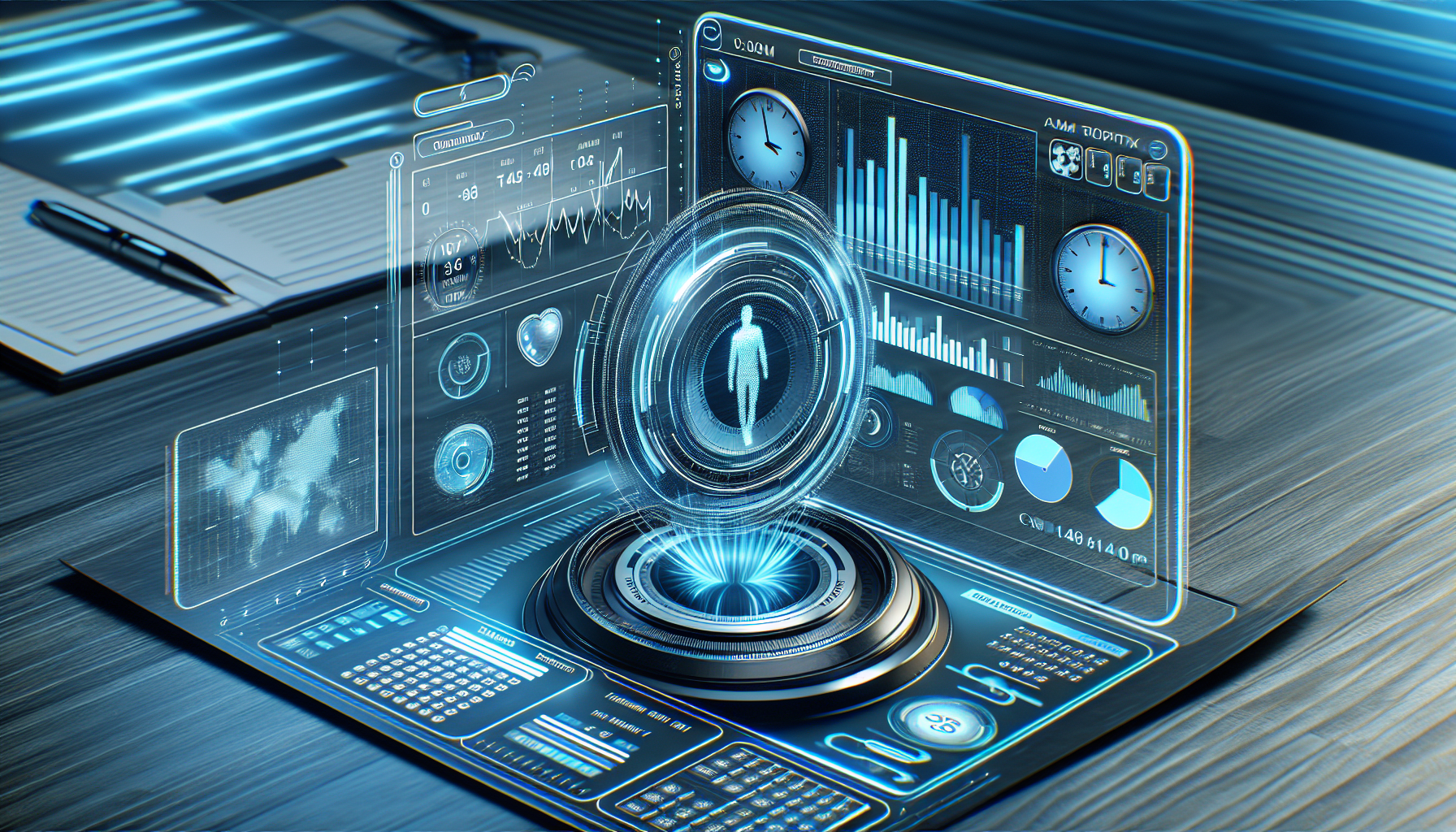 Illustratie van een geautomatiseerd urenregistratiesysteem dat de functionaliteit van workforce management software illustreert